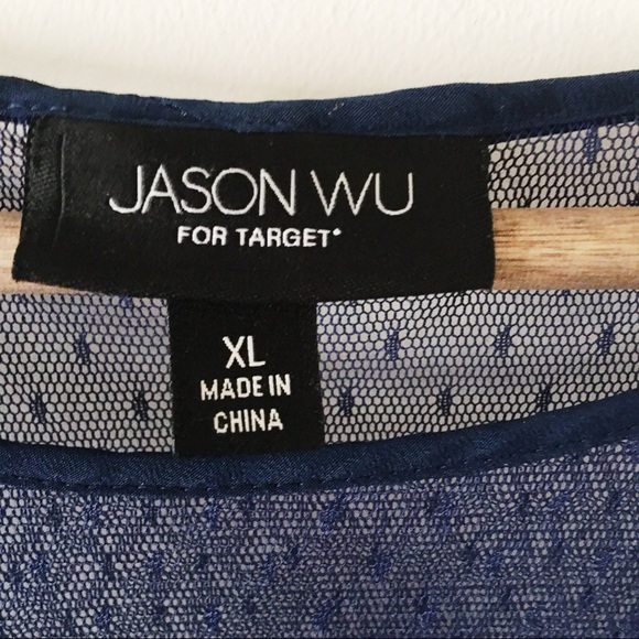 Jason Wu Navy Blue Blouse- XL - Picture 3 of 5